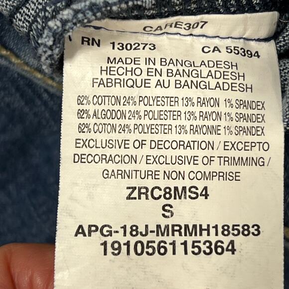 Riders by Lee Trucker Jean Jacket Womens Small Faded Stretch Denim Grunge School - Picture 5 of 11